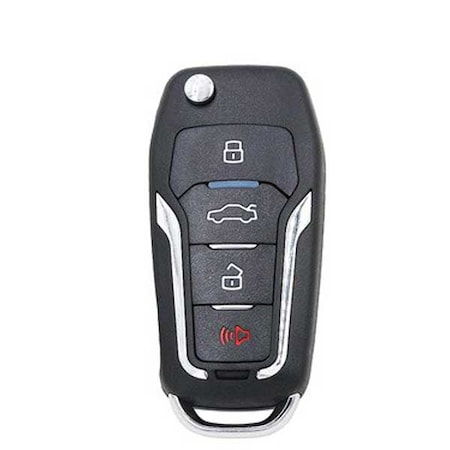 Keydiy KEYDIY: 4 Button Ford Style Remote Flip Key Blank w/ Integrated Chip KD-NB12-4